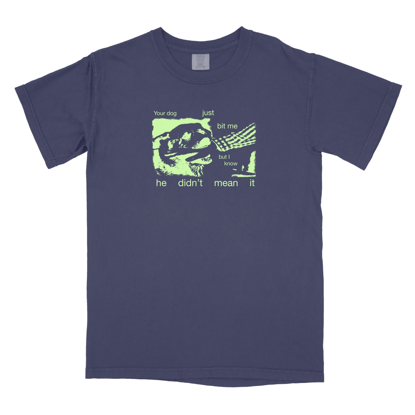 Navy "Your Dog Just Bit Me" T-Shirt